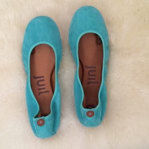 Juil Robbins Egg Blue basket Ballet flats NEW